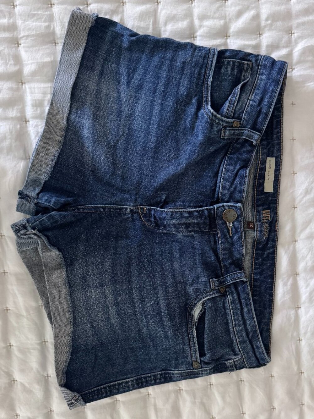 KUT From the Cloth Women's Gidget Fray Denim Jean Shorts Sz. 12